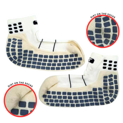 TRUSOX Ankle Length Anti Slip Socks - White Medium (CLEARANCE SEE NOTES)