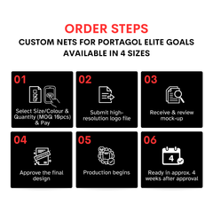 Custom Nets - PORTAGOL Elite Folding Aluminium Goals - MOQ 10 pieces