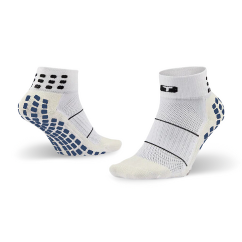 TRUSOX Ankle Length Anti Slip Socks - White Medium - Clearance (See Notes)