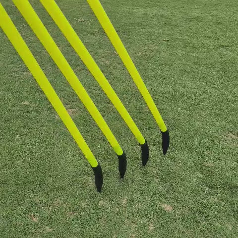 COREPLAY 170cm Fixed Spike Agility Poles Spring Base 25mm (4 Pack)